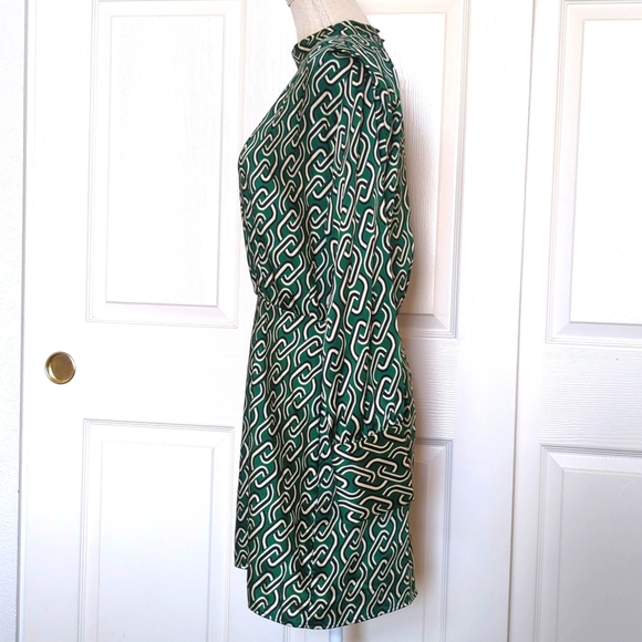 MNG Mango Green Chain Print Long Sleeve Dress - Picture 7 of 9